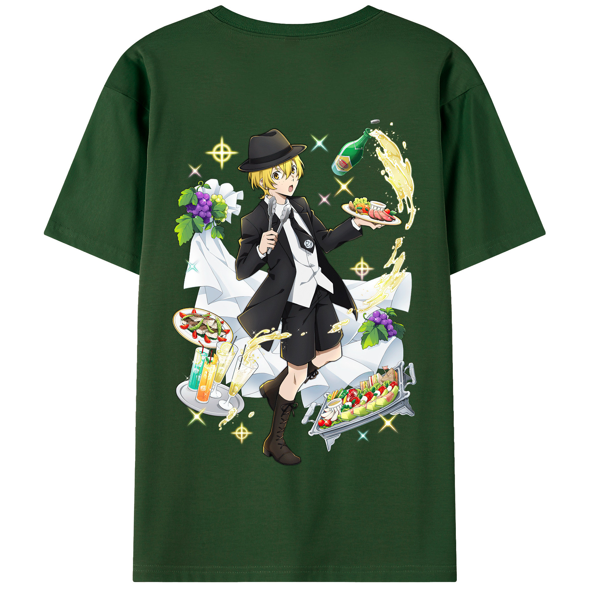 （画像用） 文豪ストレイドッグス Bungo Stray Dogs 綿100％半袖Tシャツ（背面プリント）